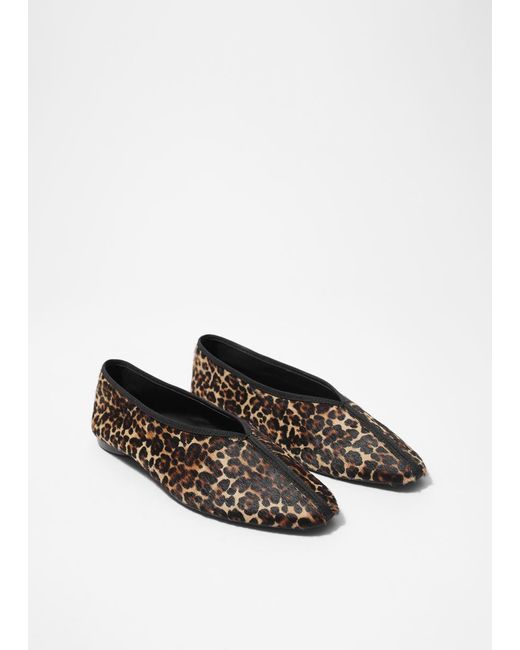 & Other Stories White Almond-Toe Ballerina Flats