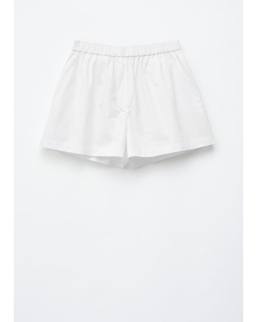 & Other Stories White High-Waist Cotton Shorts