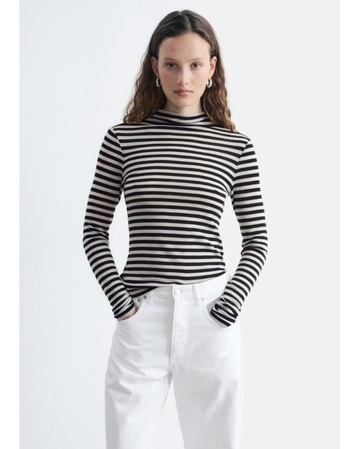 & Other Stories White Wool Mock-Neck Top