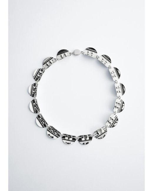 & Other Stories Black Sculptural Panel Necklace