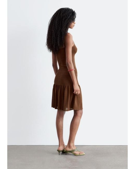 & Other Stories Brown Knitted Midi Dress
