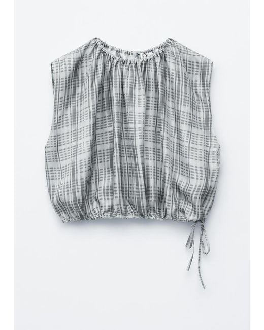 & Other Stories White Drawstring Silk Top