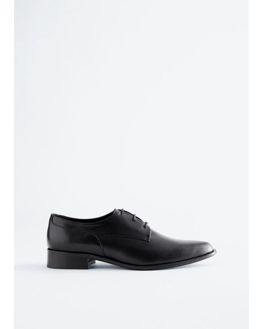 & Other Stories White Leather Derby Shoes