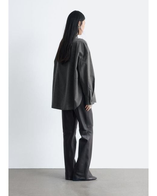 & Other Stories Gray Oversized Denim Blouse