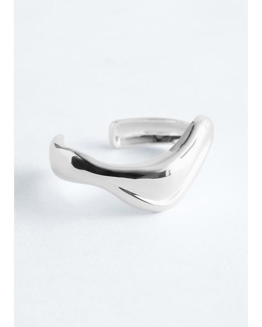 & Other Stories White Wavy Cuff Bracelet