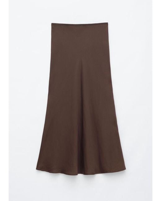 & Other Stories Brown Satin Maxi Skirt