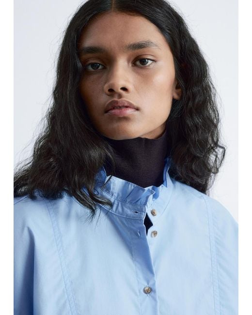 Chemise Longue En Coton À Col Montant & Other Stories en coloris Blue