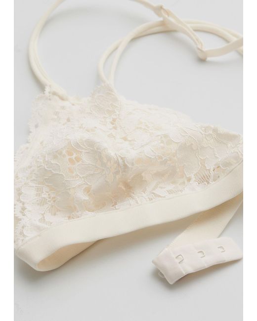 & Other Stories White Scalloped Lace Soft Bra