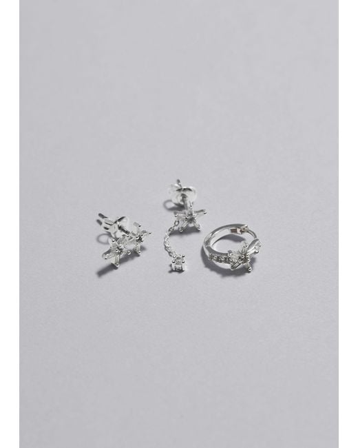& Other Stories Gray Starry Earrings Set