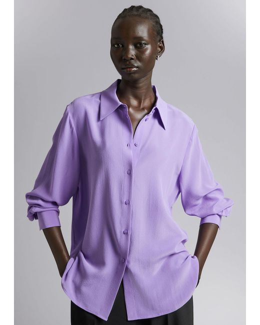 & Other Stories Purple Mulberry Silk Shirt