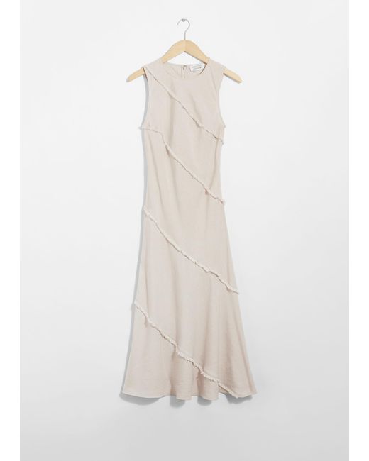 & Other Stories Natural Sleeveless A-line Midi Dress