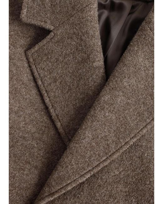 & Other Stories Black Voluminous Belted Wool Coat