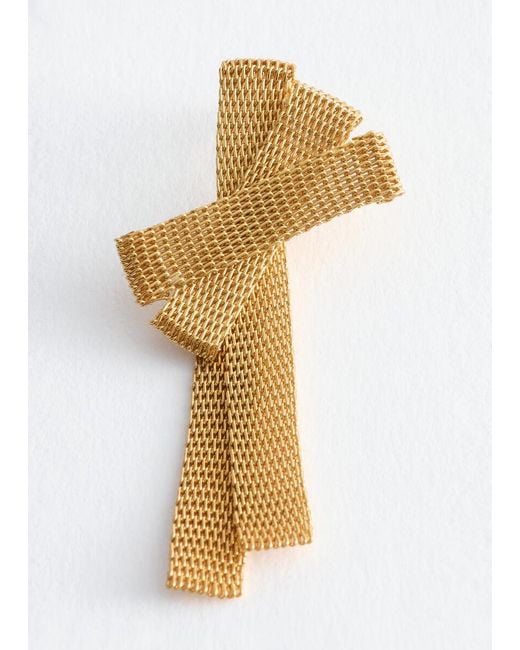 & Other Stories Multicolor Brass Bow Drop Earrings