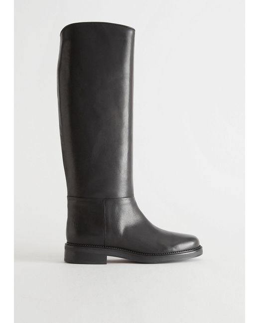 & Other Stories Leather Riding Boots in Black | Lyst Canada