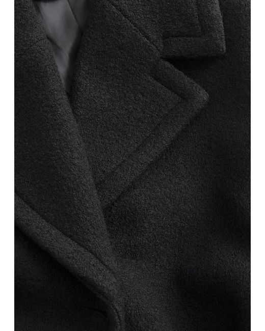 & Other Stories Black Tie-Belt Wool Coat