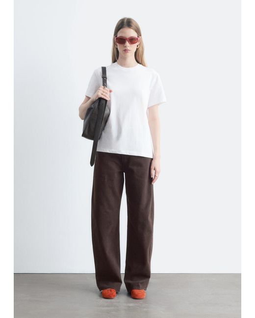 & Other Stories White Cotton Crew-Neck T-Shirt