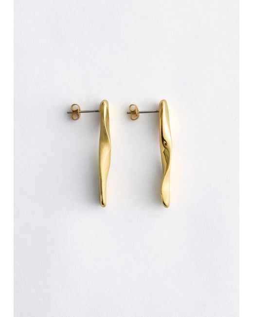 & Other Stories Blue Twist Dangle Earrings