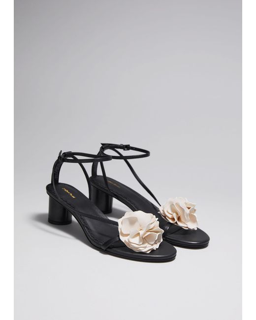 & Other Stories White Heeled Leather Sandals