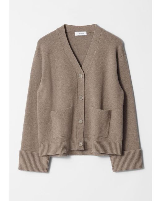 & Other Stories Brown Patch-Pocket Cardigan