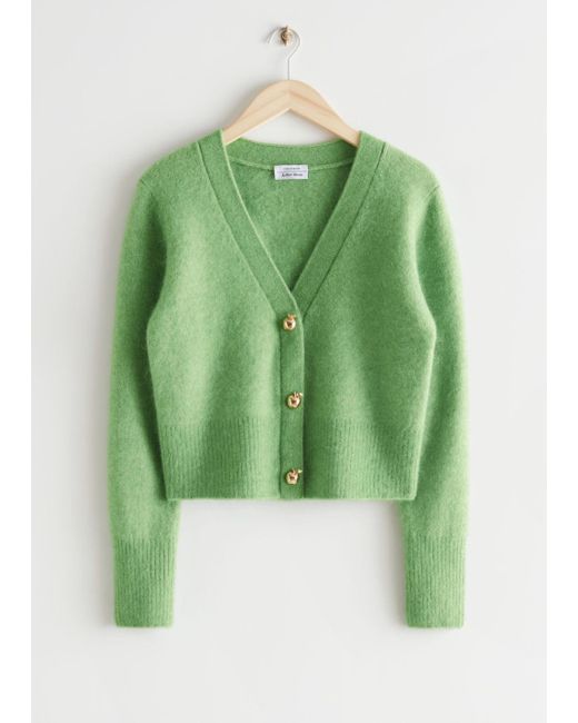 Wool Gold Button Cardigan 