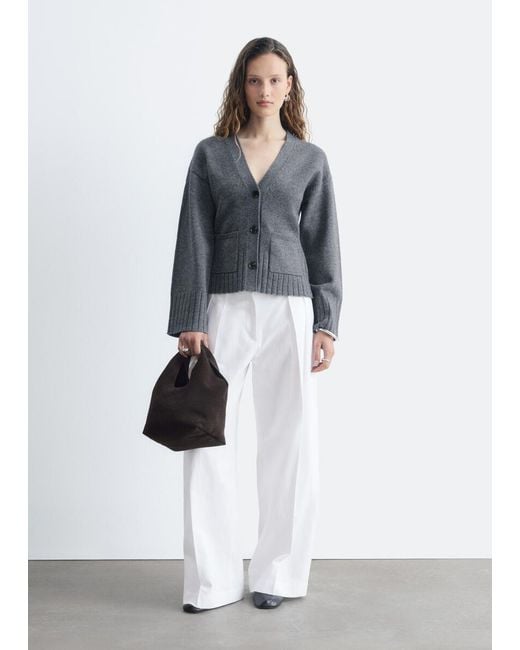 & Other Stories Gray Tapered Knit Cardigan