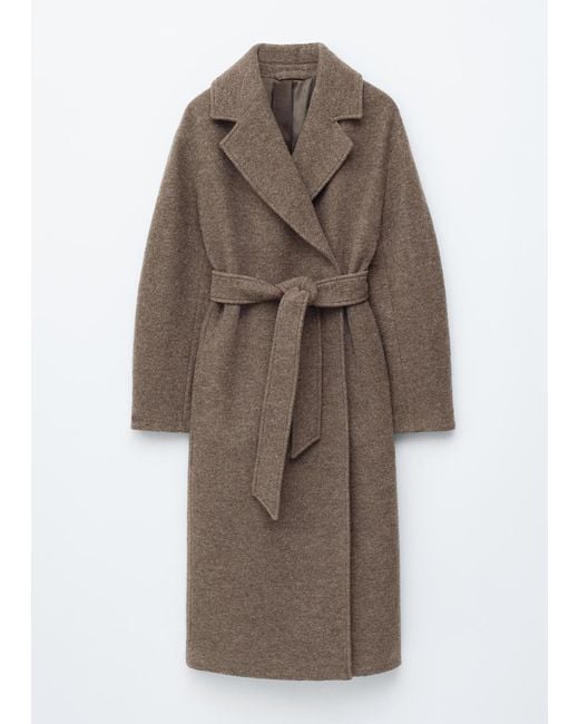 & Other Stories Black Voluminous Belted Wool Coat