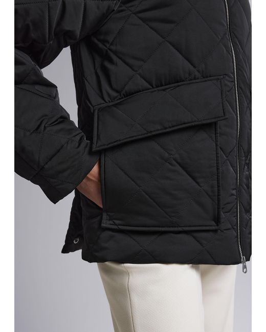 & Other Stories Black Diamond-quilted Jacket