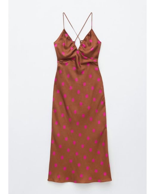 & Other Stories White Satin Slip Midi Dress