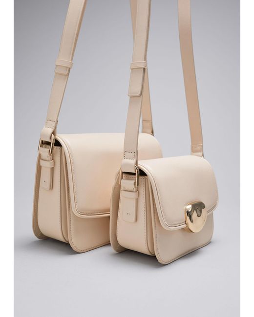 & Other Stories Natural Small Sculptural-buckle Leather Bag