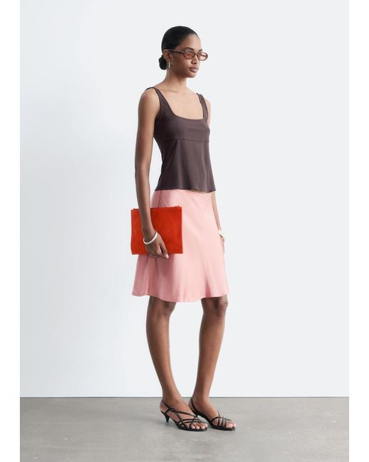 & Other Stories Red Square Neck Tank Top