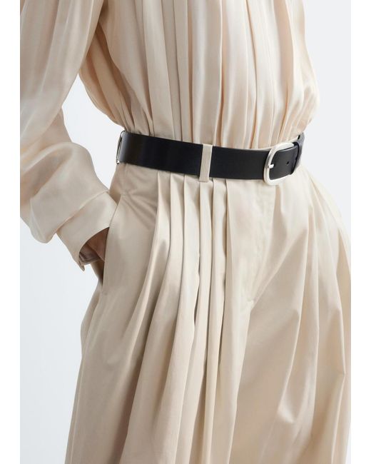 & Other Stories White Barrel-Leg Pleated Trousers
