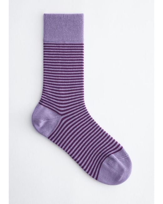 & Other Stories Purple Striped Socks