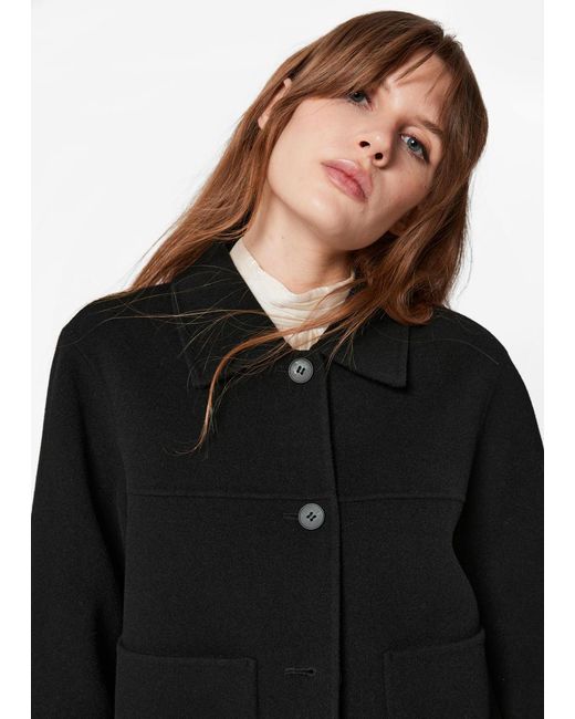 & Other Stories Black Collared Wool Jacket