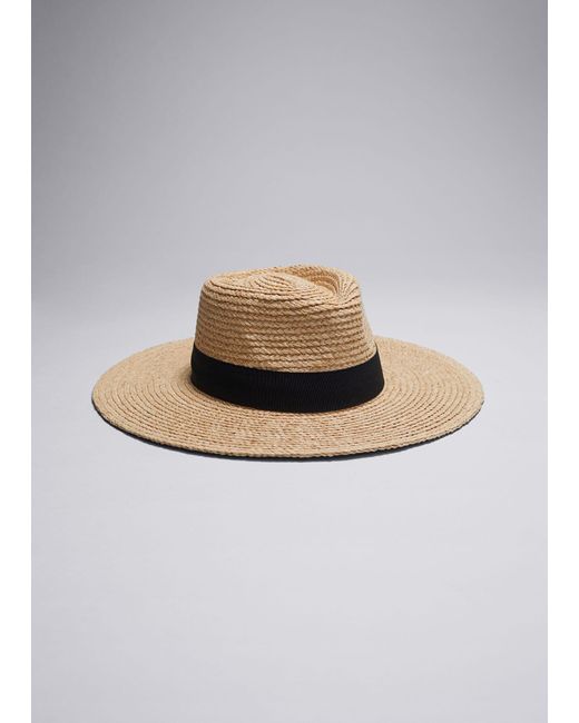 & Other Stories Natural Grosgrain-trimmed Straw Hat