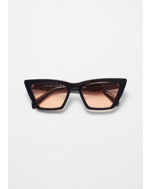 & Other Stories White Angular Cat Eye Sunglasses