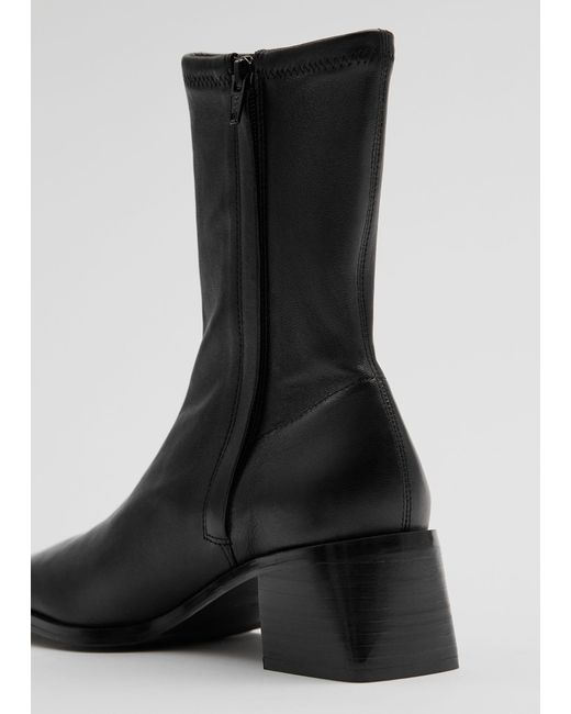 & Other Stories Black Leather Sock Boots