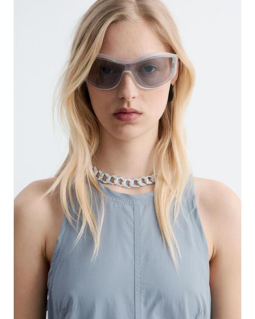 & Other Stories Blue Flared Midi Dress