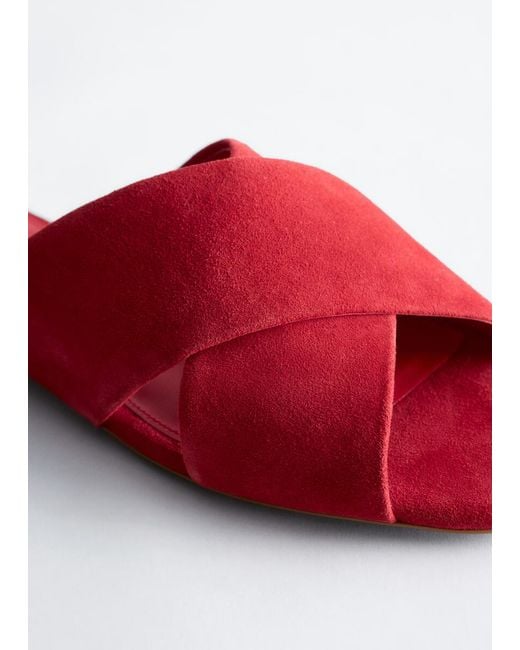 & Other Stories Red Crossover Sandals
