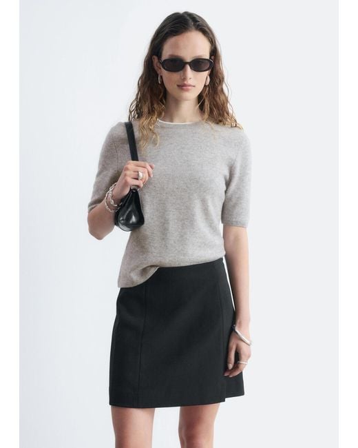 & Other Stories Black High-Waist Mini Skirt