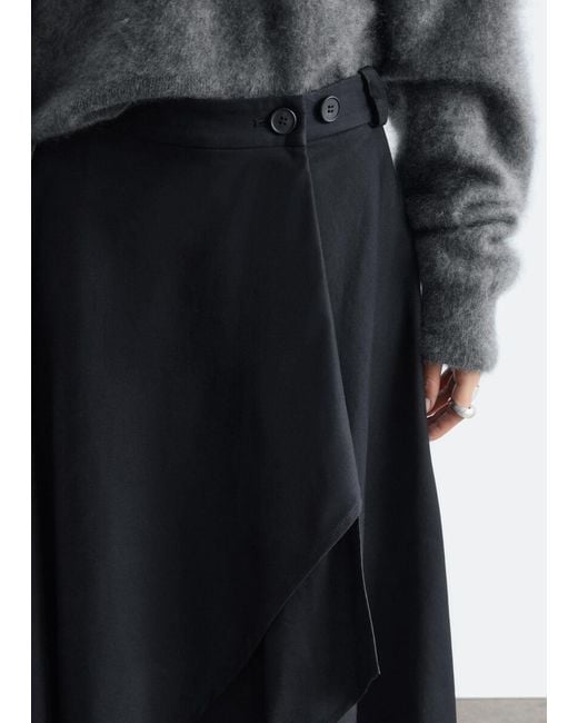 & Other Stories White Double Layer Asymmetric Skirt