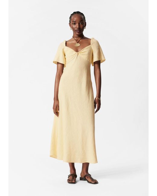 Robe Midi En Lin & Other Stories en coloris Natural