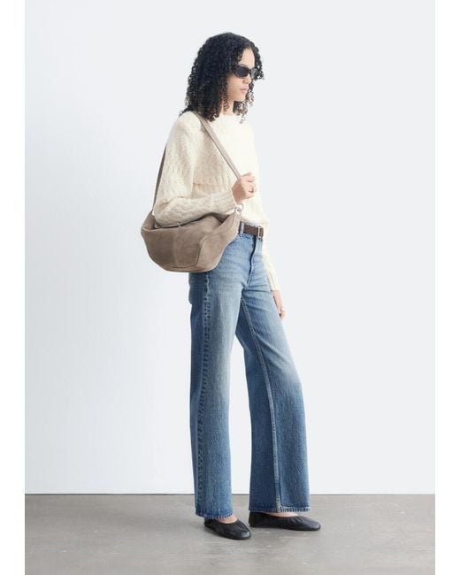 & Other Stories Blue Wool-Cotton Bouclé Jumper