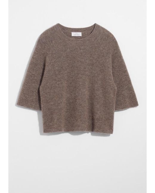 & Other Stories Brown Alpaca-Blend Knitted Top