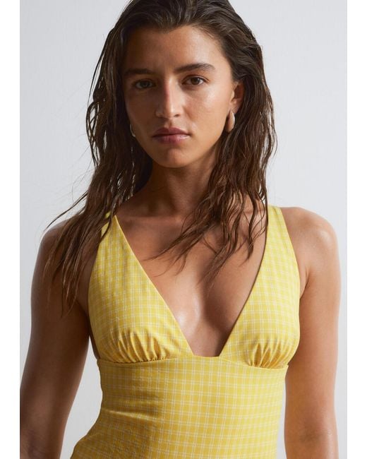 & Other Stories Multicolor V-Neck Swimsuit