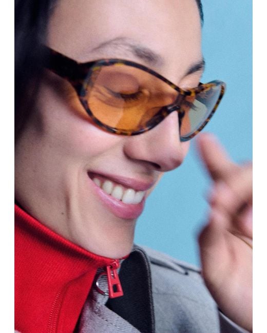 & Other Stories Orange Oval Acetate Sunglasses