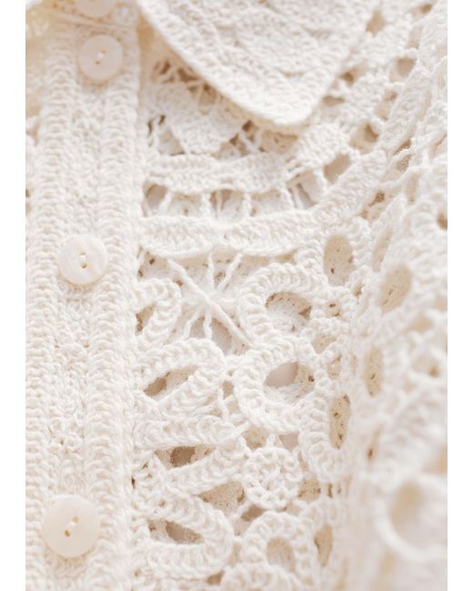 & Other Stories White Crocheted Shirt