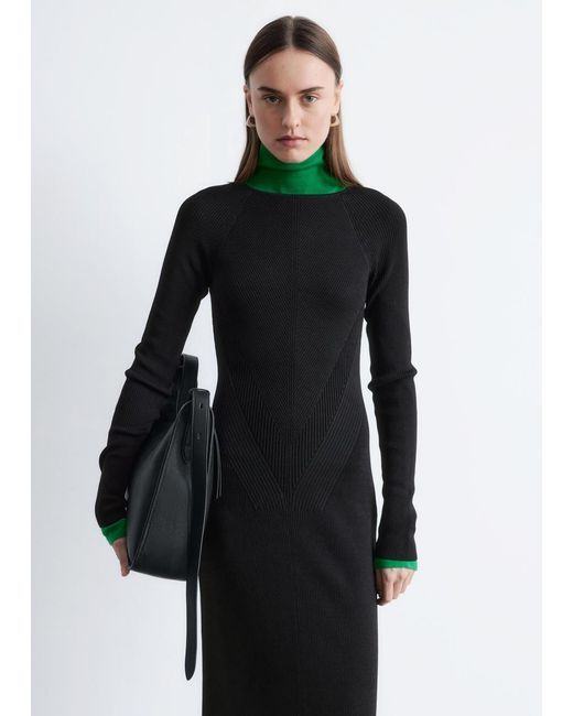& Other Stories White Rib-Knitted Long Dress