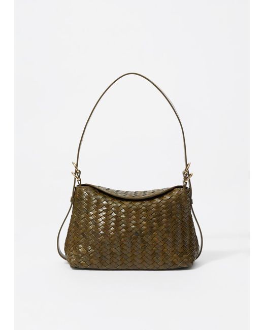 & Other Stories White Small Braided Leather Tote