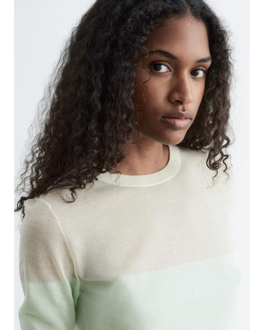 & Other Stories White Sheer Knitted T-Shirt