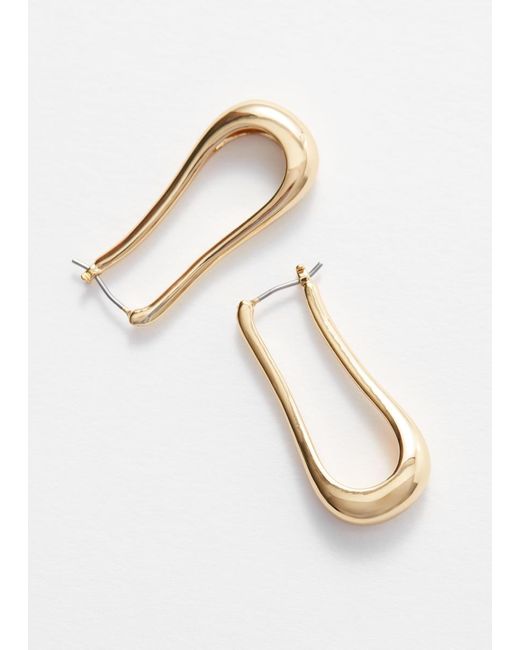 & Other Stories Natural Elongated Bell Hoop Earrings